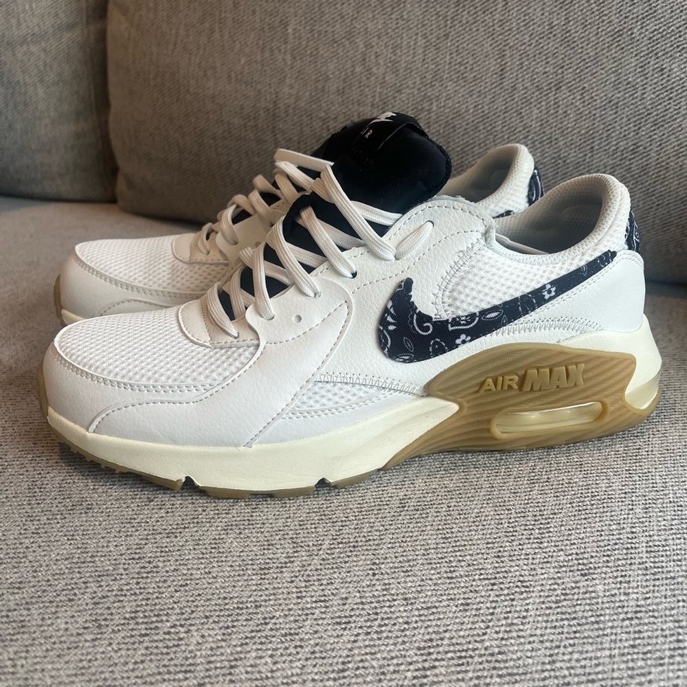 Nike Air Max White and Gold Sneakers